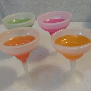 Colorful Plastic Margarita Glasses Set
